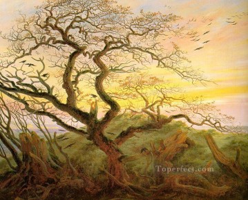 El árbol de los cuervos Paisaje romántico Caspar David Friedrich Pinturas al óleo